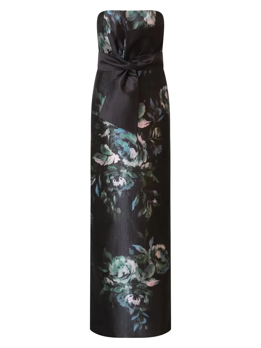 Constance Floral Mikado Column Gown by Kay Unger