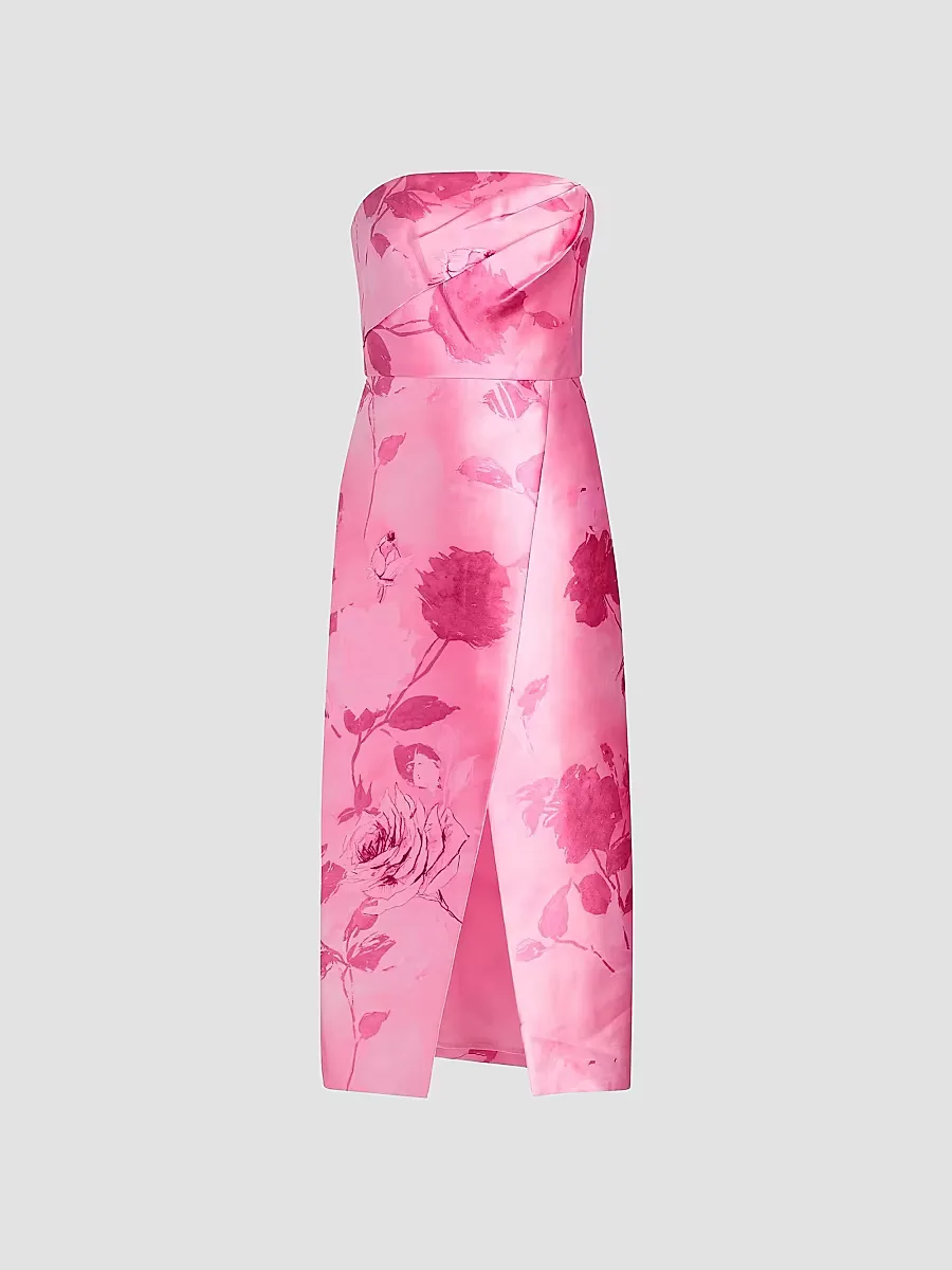 Addison Tea-Length Strapless Cocktail Dress