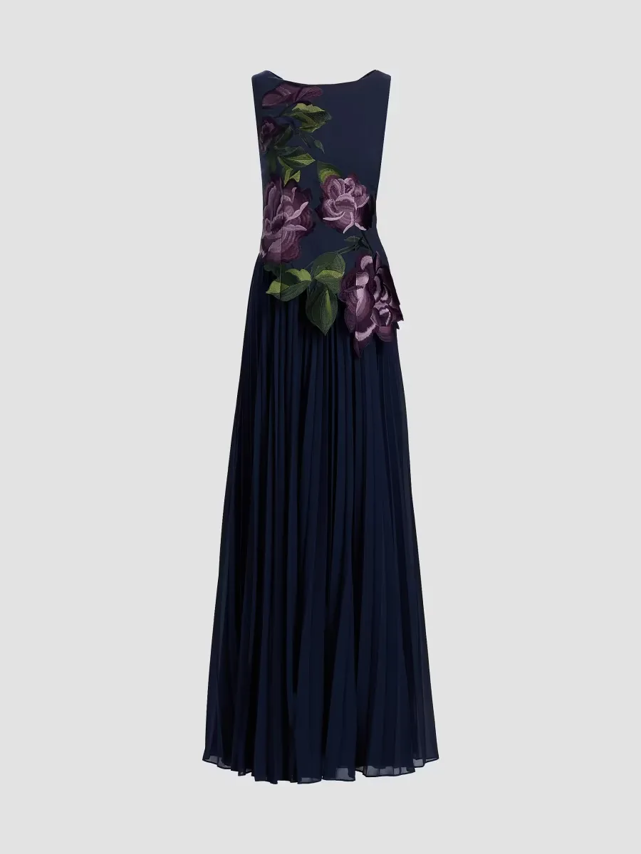 Jayla Stretch Crepe A-Line Gown by Kay Unger