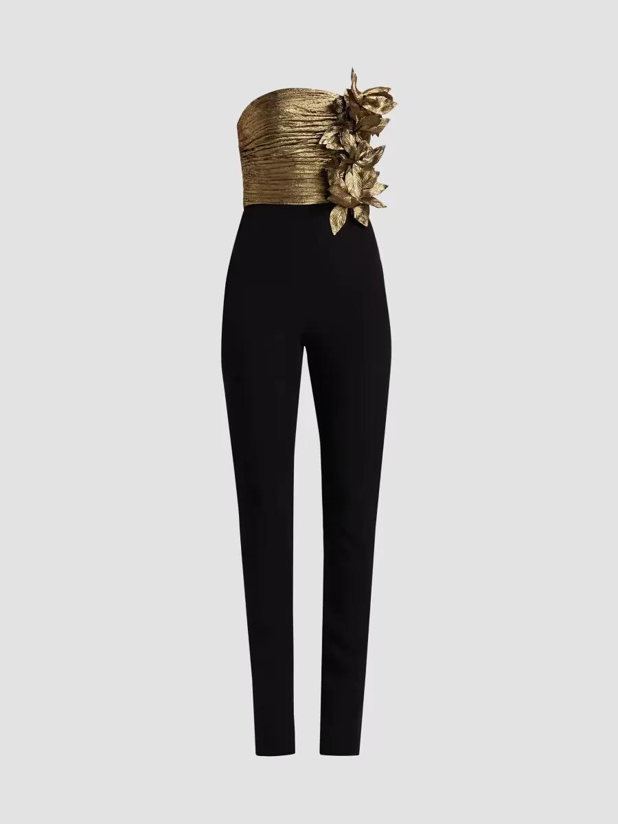 Ruched Strapless Jumpsuit by BCBGMAXAZRIA