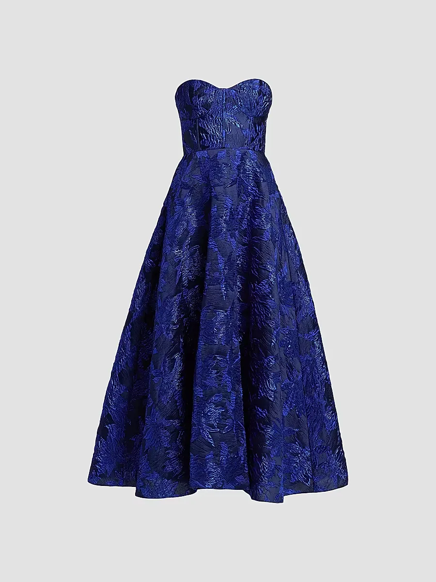 Livia Floral Jacquard Midi-Dress by As It May