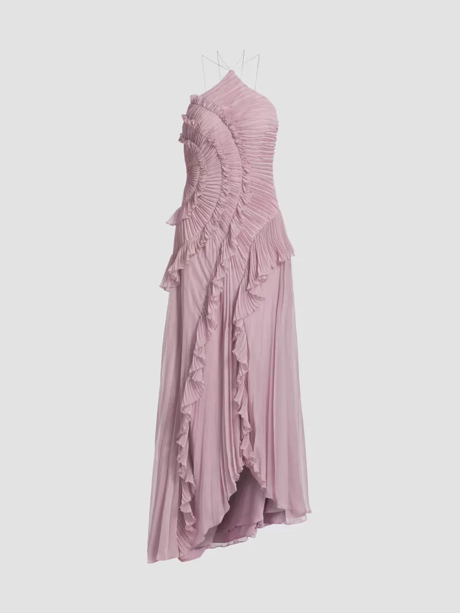 Lorelie Ruffle Halterneck Gown