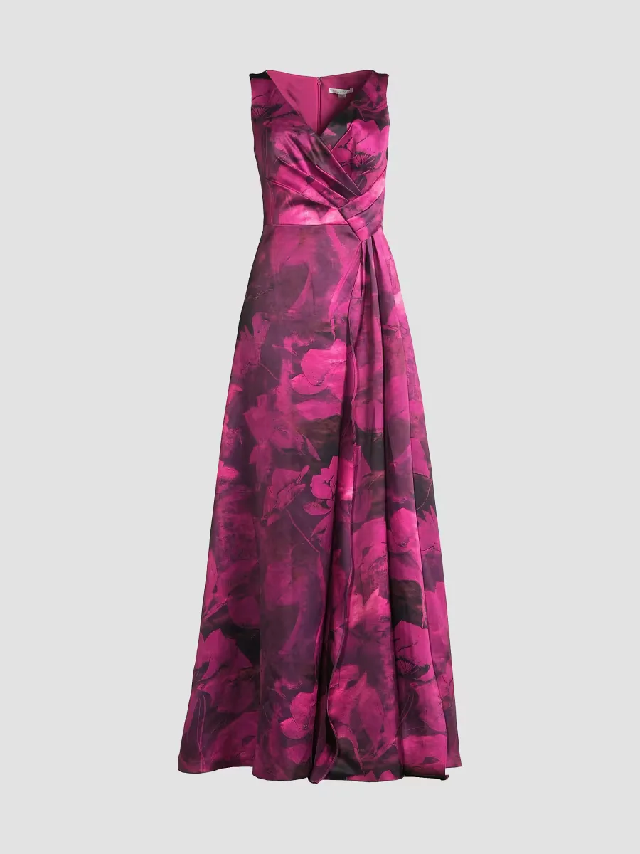 Cecilia Floral Satin Gown by Kay Unger