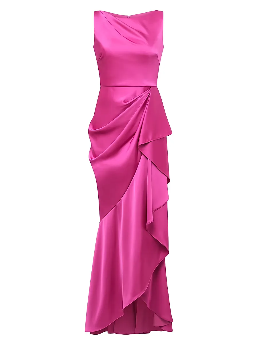 Harper Satin Draped Gown by Theia