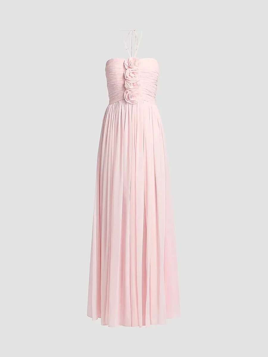Rosette-Detail Polka Dot Gown by As It May