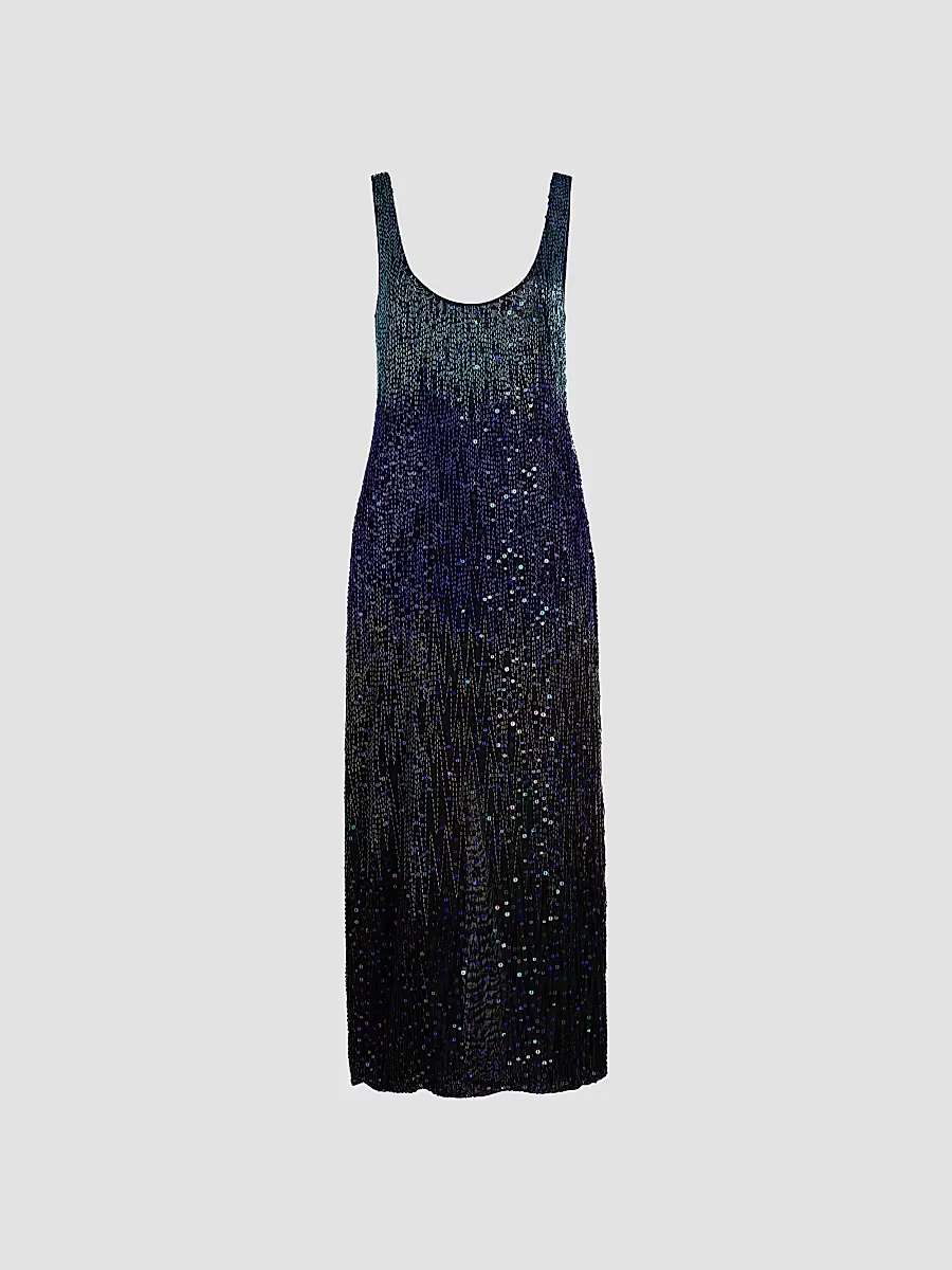 Embellished Sleeveless Midi-Dress by Halston
