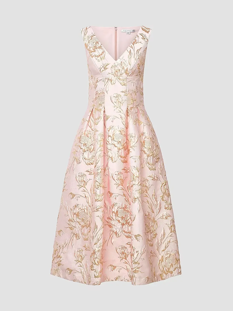 Saylor Rose Jacquard Tea-Length Cocktail Dress