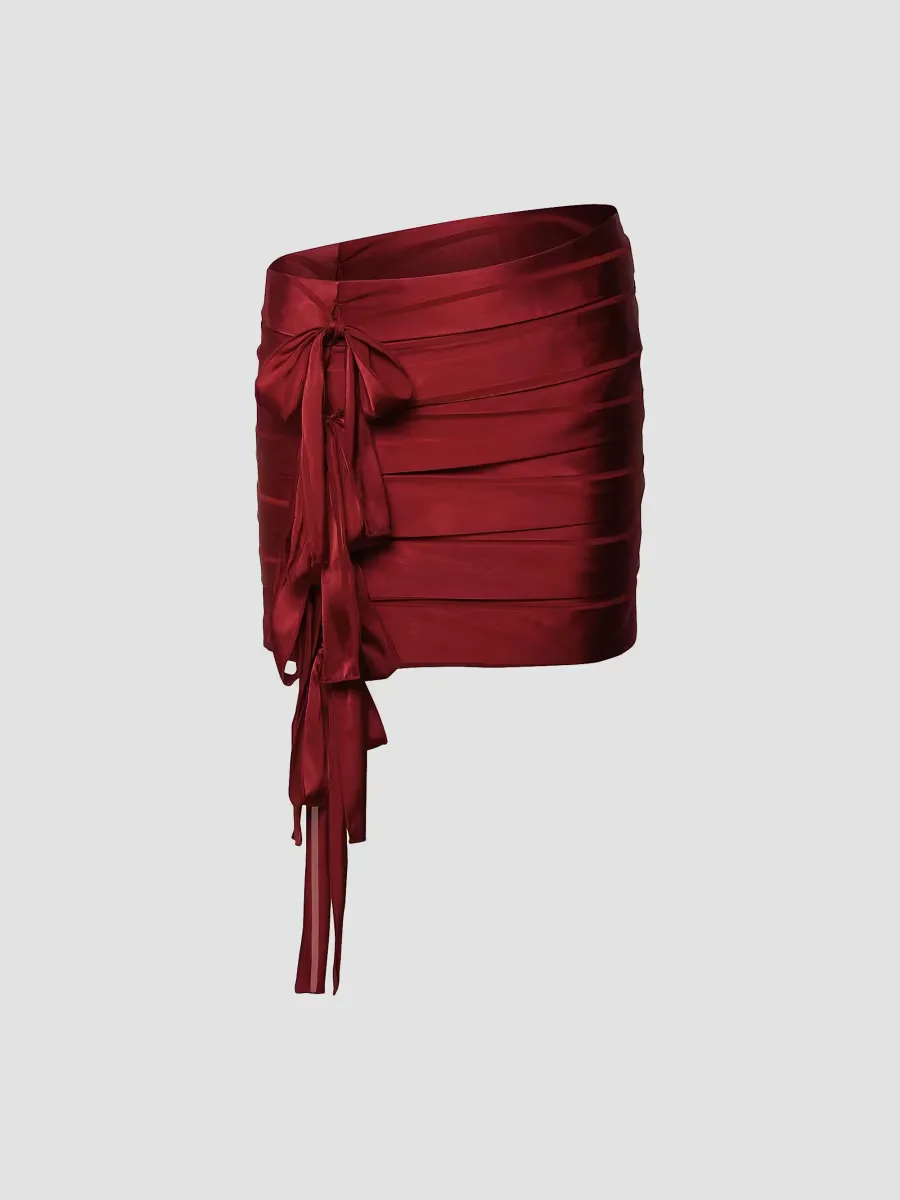 Reed Draped Bow Miniskirt by Et Ochs