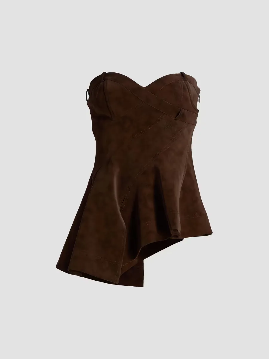 Augusta Bustier Peplum Top by Amur