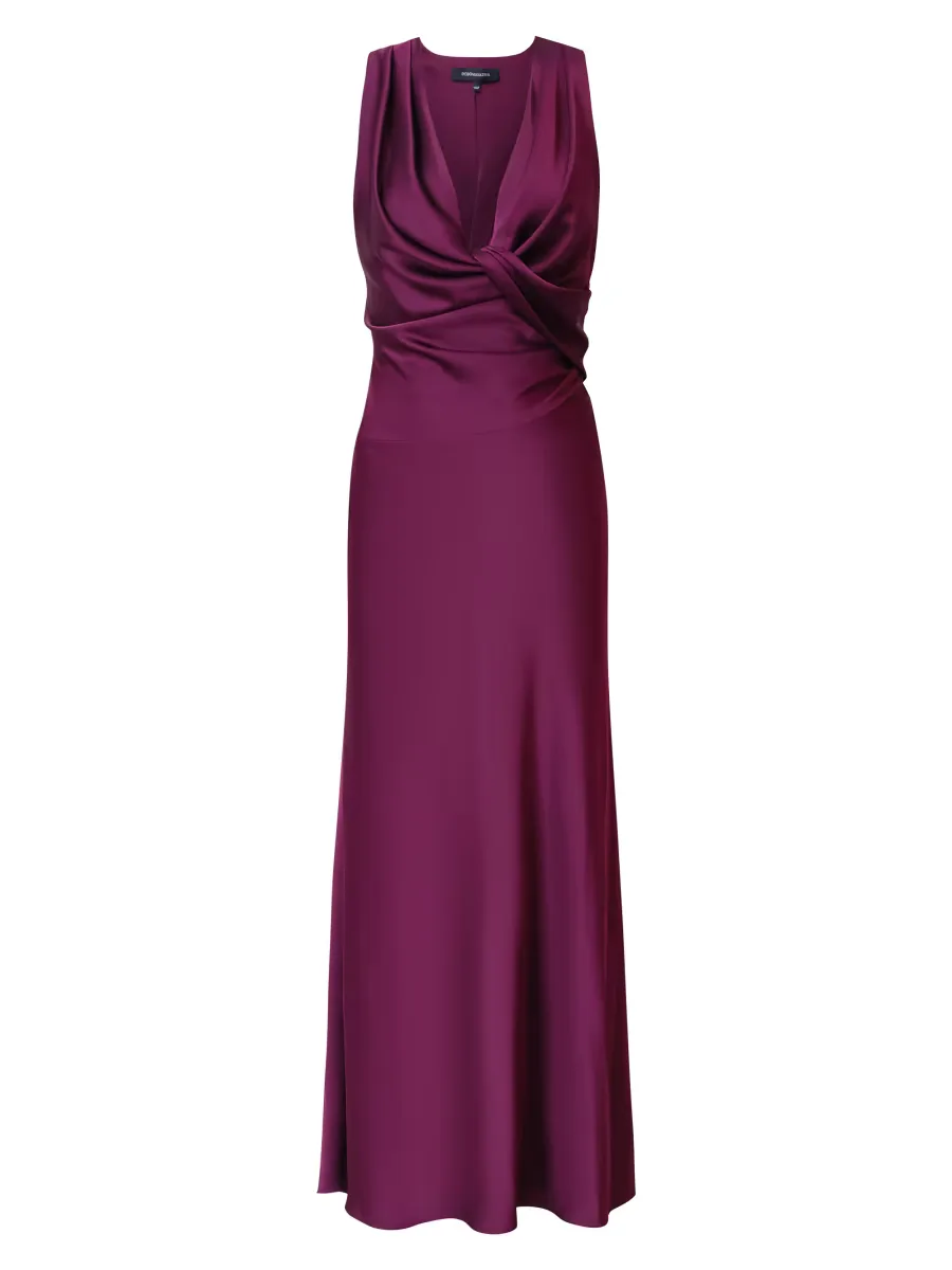Cowlneck Satin Gown by BCBGMAXAZRIA