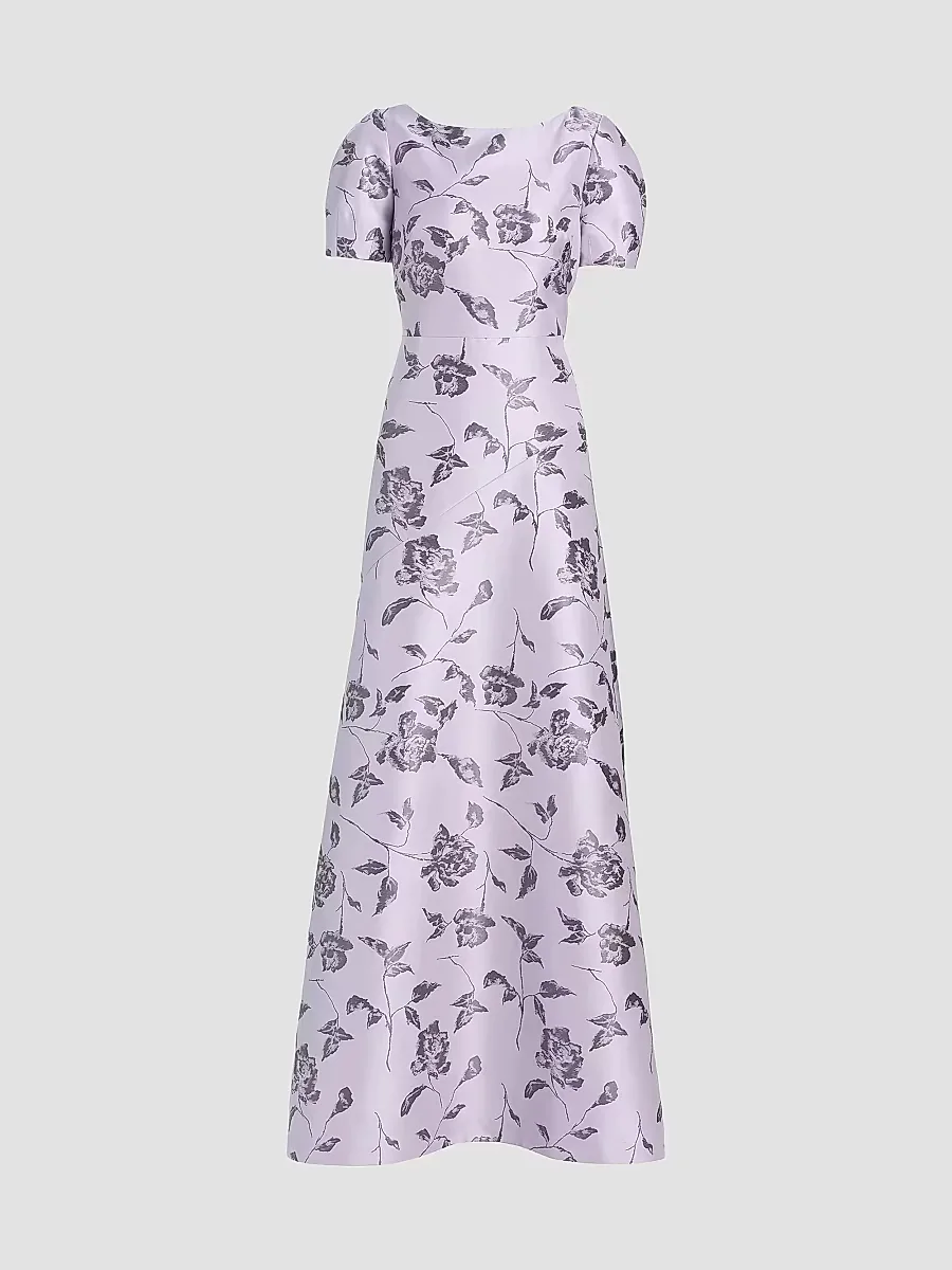 Joyce Floral Jacquard Gown by Kay Unger