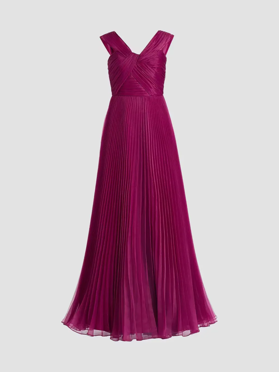 Laurel Pleated Organza Gown by Theia
