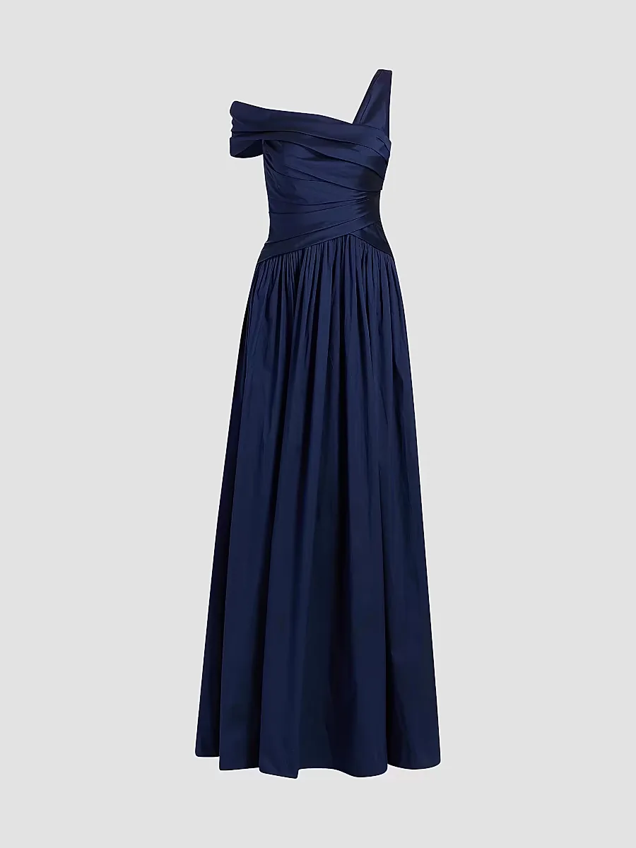 Avery Asymmetric Taffeta Gown by Theia