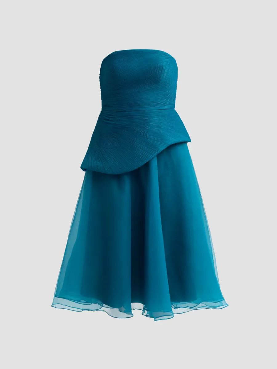 Veda Organza Strapless Midi Dress by Theia