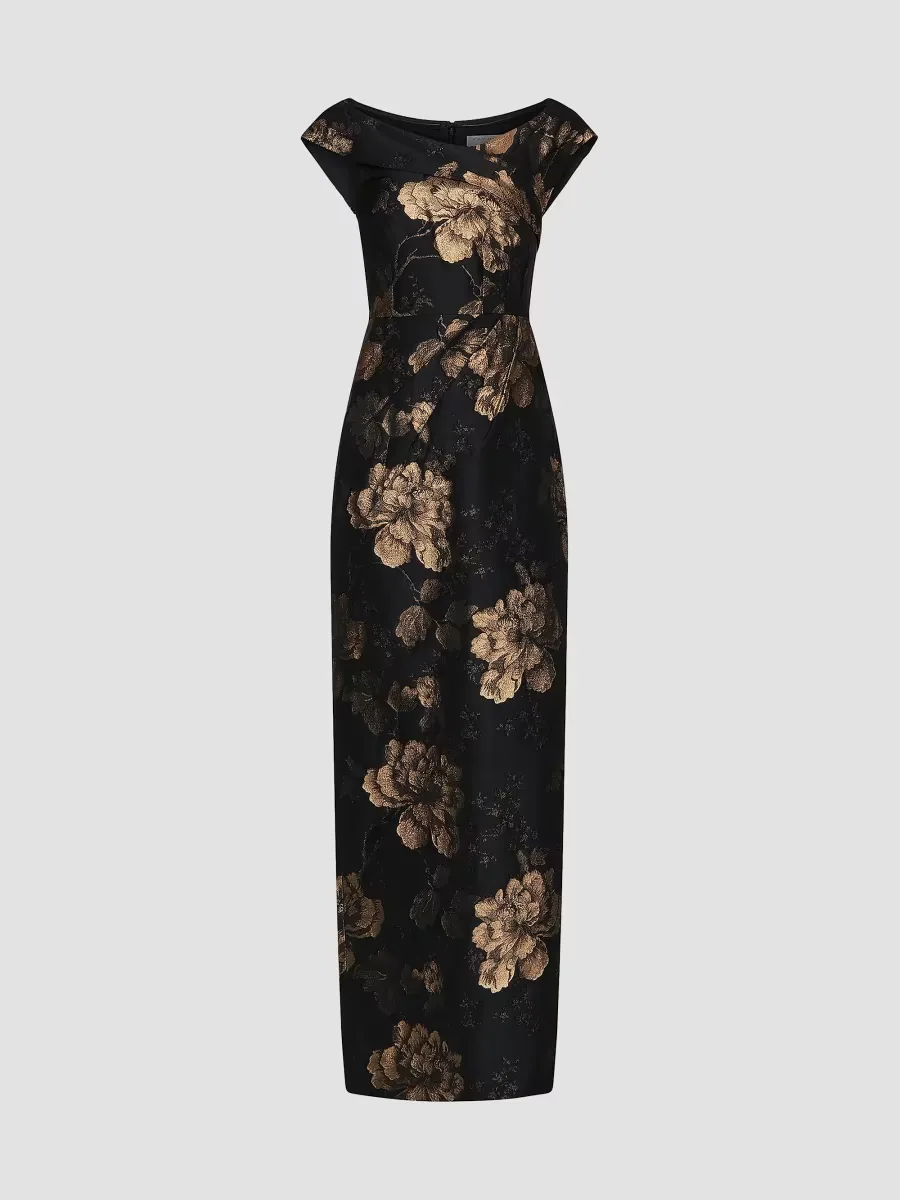 Myla Floral Jacquard Column Gown by Kay Unger