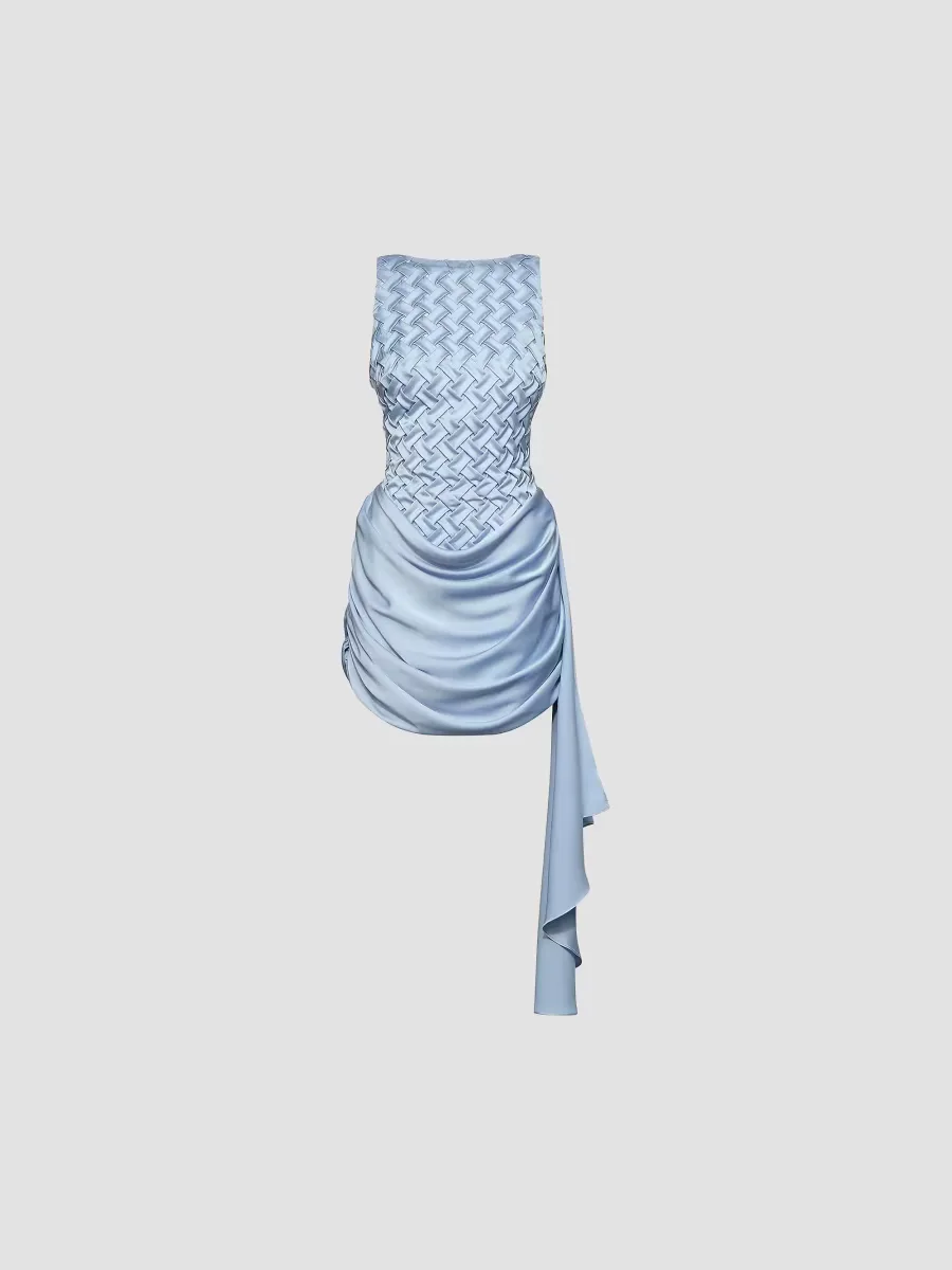 Antonella Draped Woven Boatneck Minidress by Et Ochs