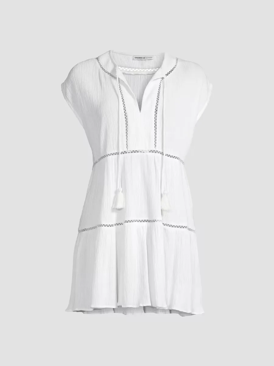 Gari Cotton Tiered Lace Cover-Up by Change of Scenery