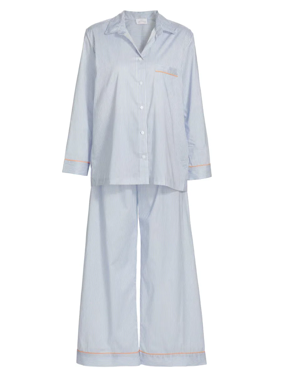 Stripe Cotton Pajama Set by Pour Les Femmes
