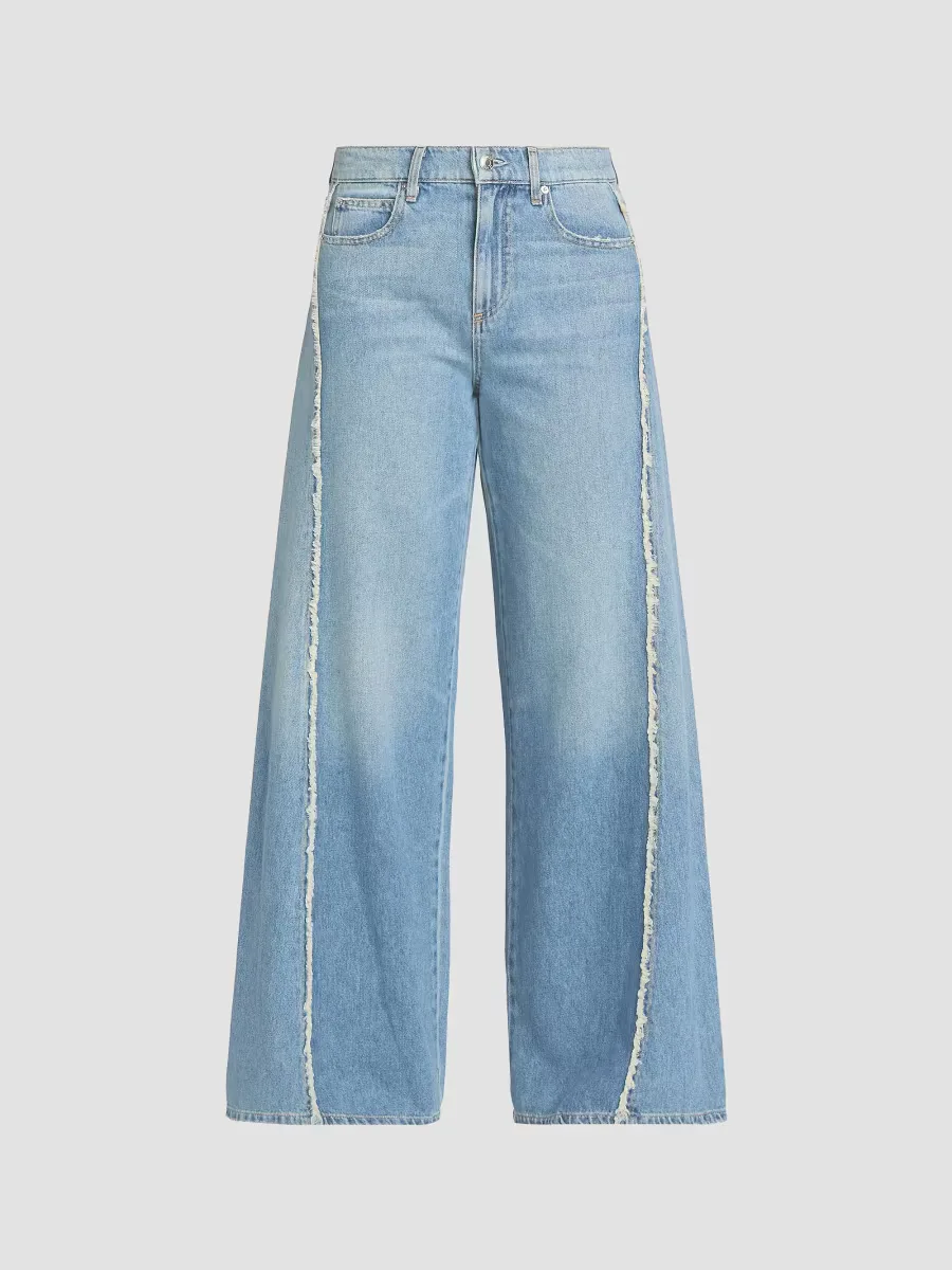 Joss Frayed-Seam Wide-Leg Jeans by Le Jean