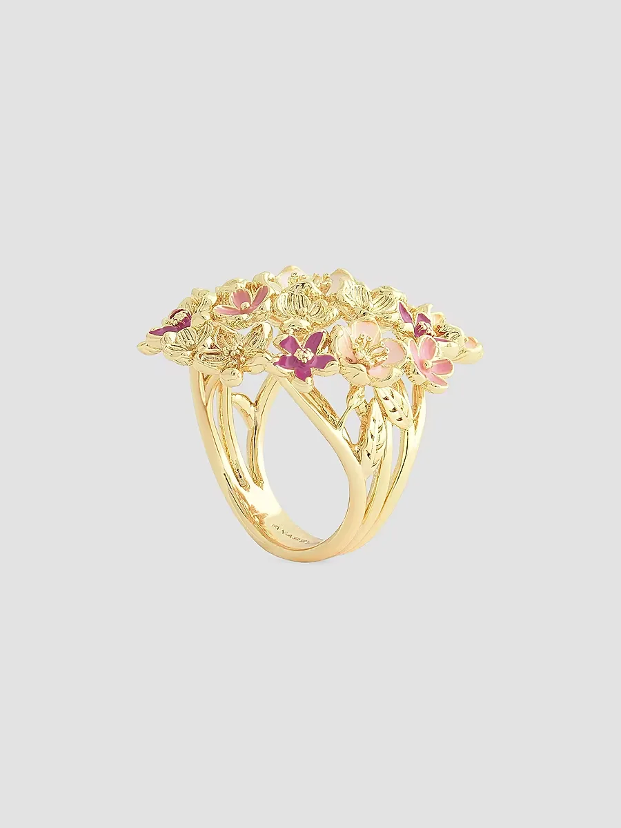 Wildflowers 18K-Gold-Plated & Enamel Ring by Anabel Aram