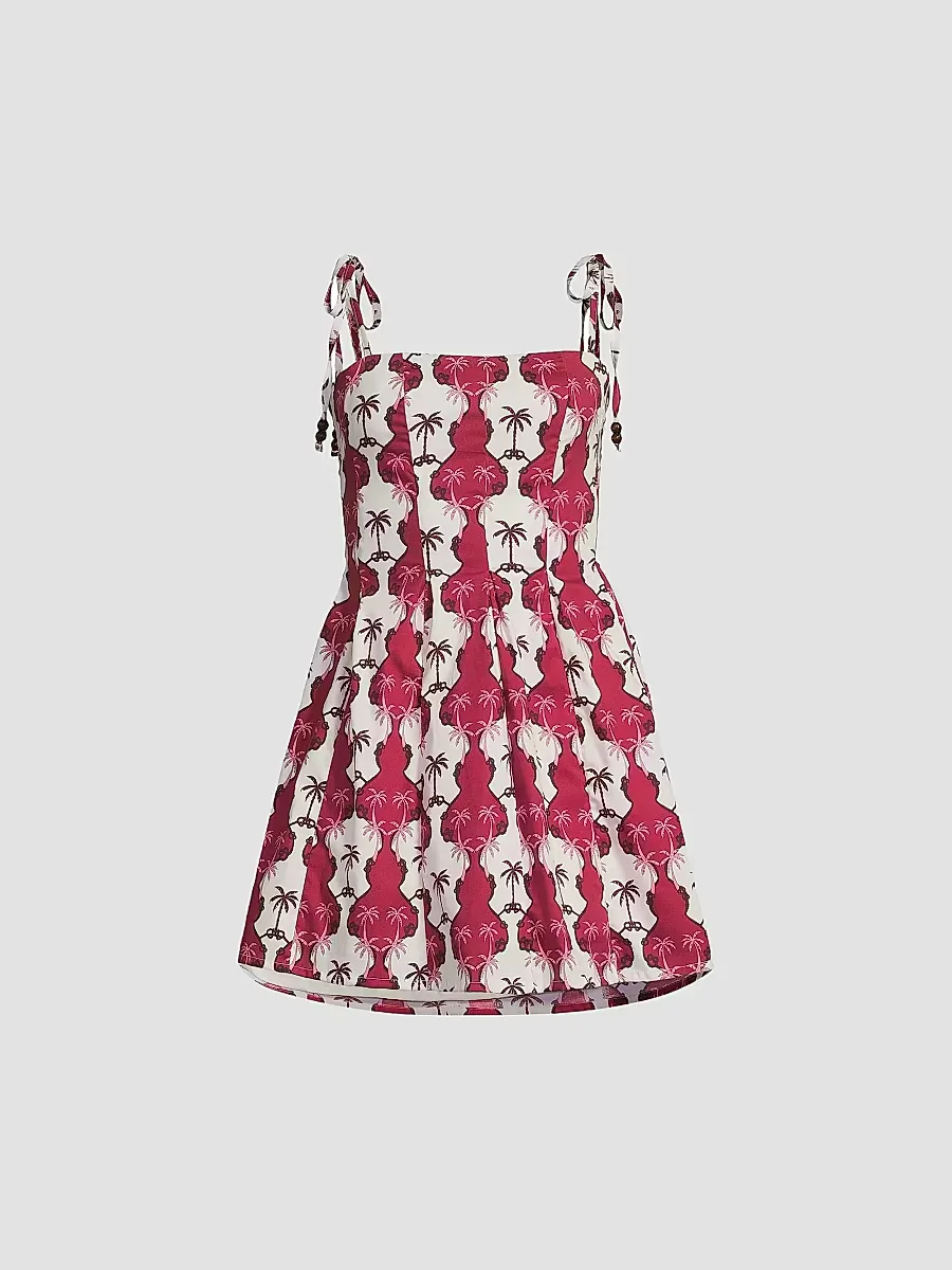 Printed Stretch-Cotton Minidress