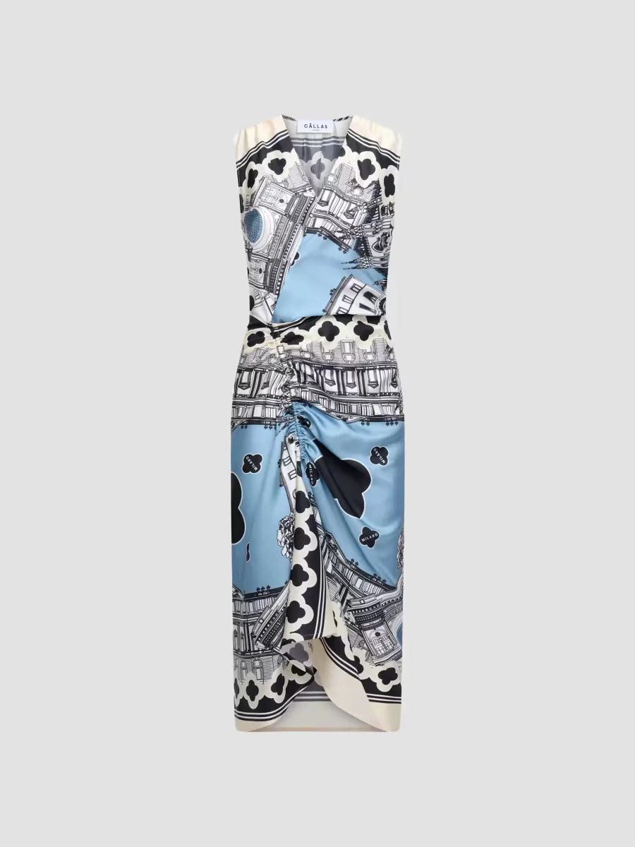 Agnes Sleeveless Draped Dress by Callas Milano