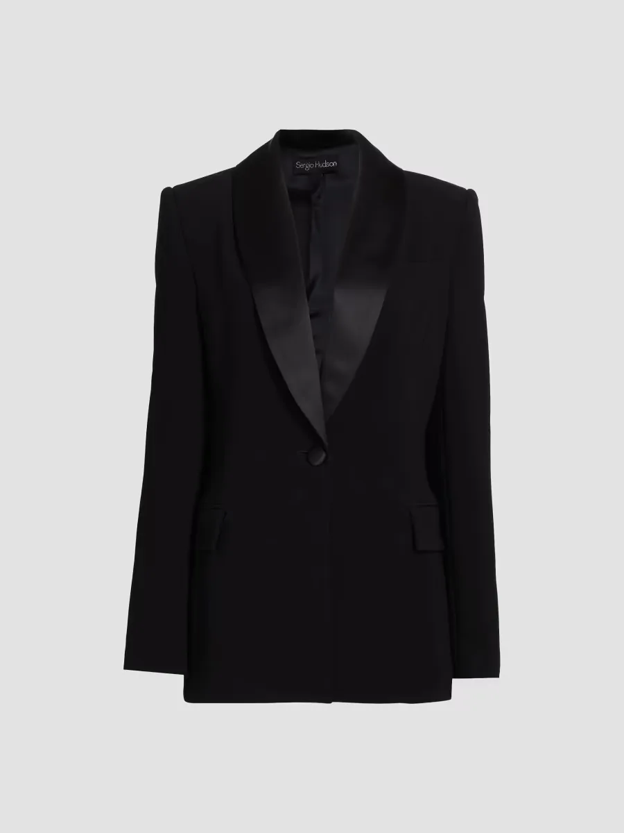 Satin Shawl Lapel Blazer by Sergio Hudson