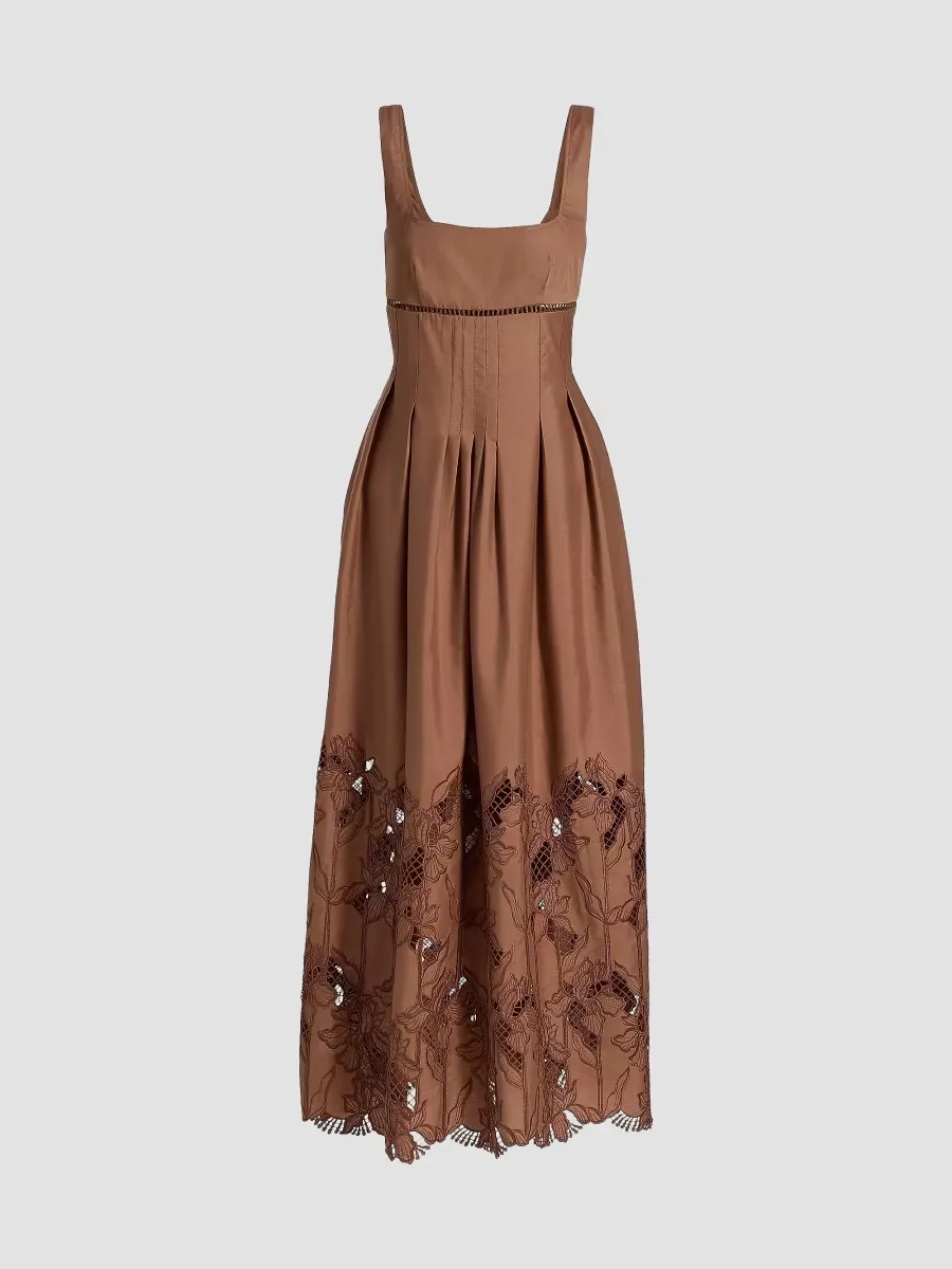 Amani Darted Poplin Maxi Dress by Sabina Musyev
