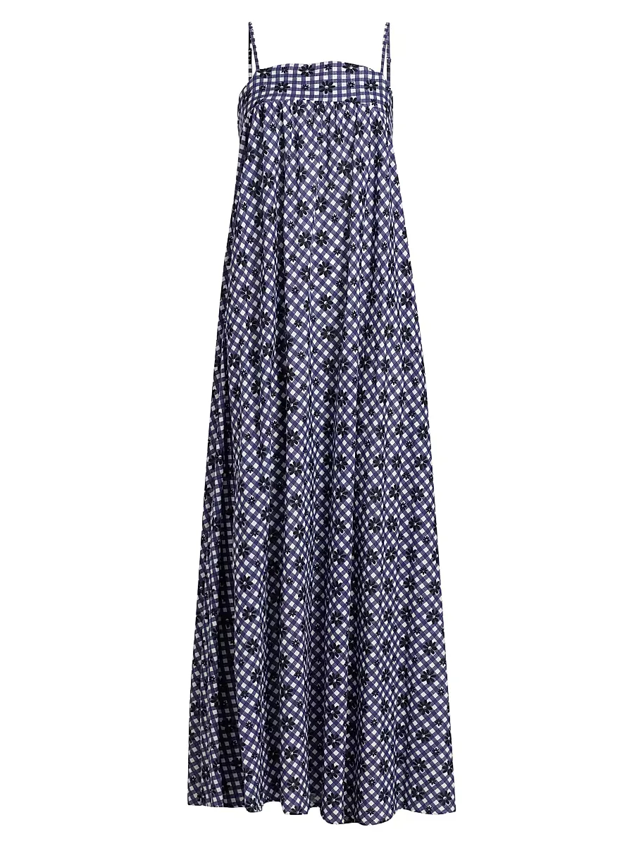 Stacey Printed Cotton A-Line Maxi Dress by Eywasouls Malibu