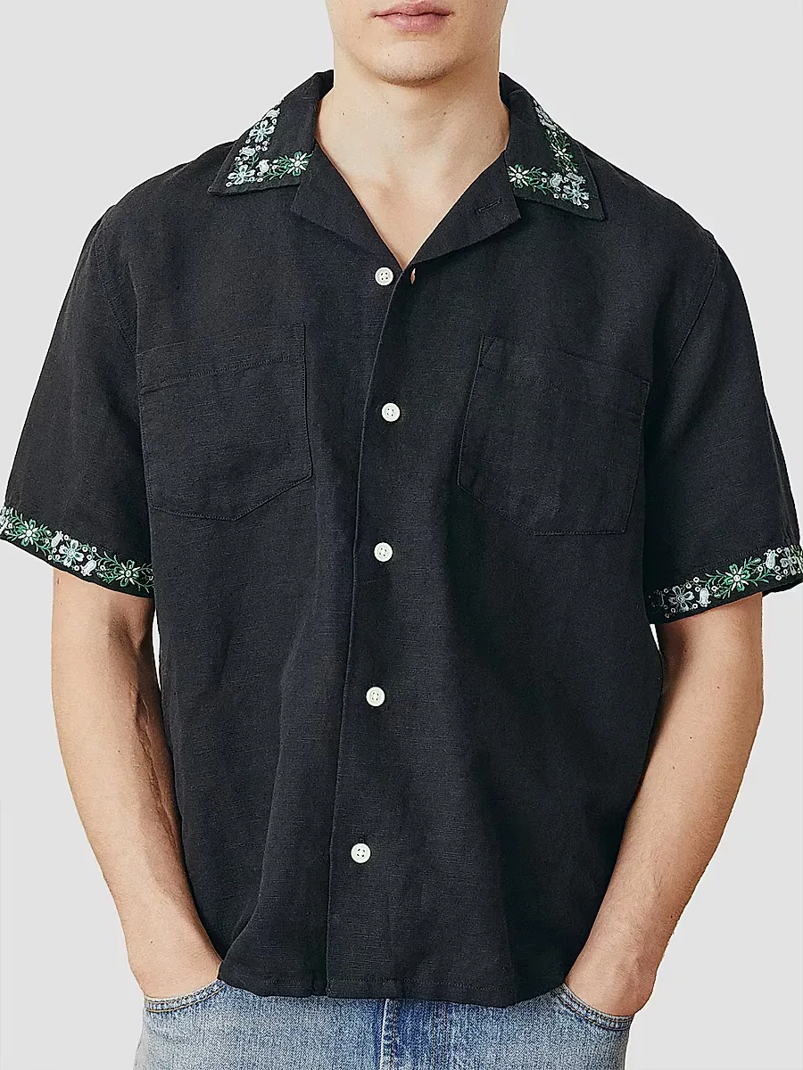Harmony Embroidered Short-Sleeve Shirt by Corridor