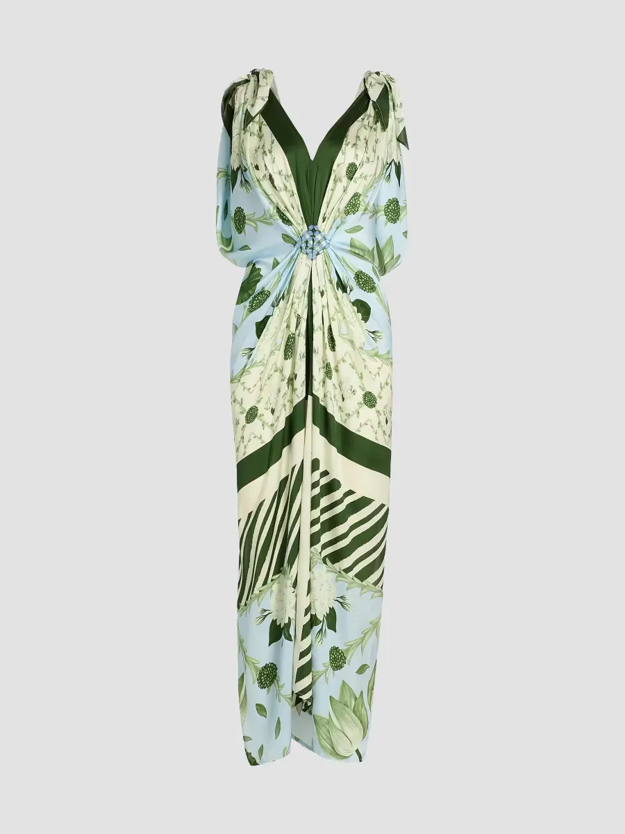 Ammama Hand Knotted Drape Gown by Verandah