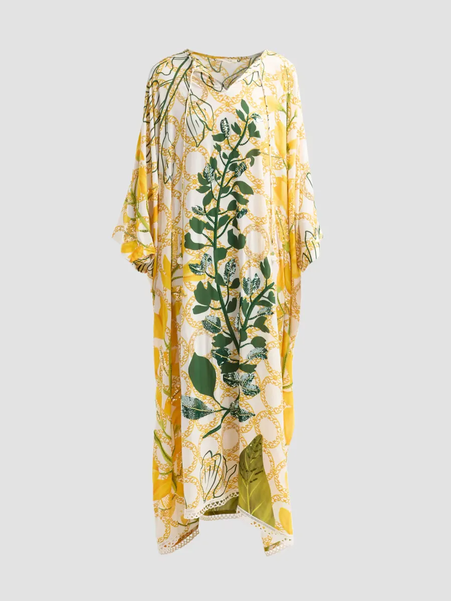 Bejewelled Garden Party Kaftan Dress by Verandah