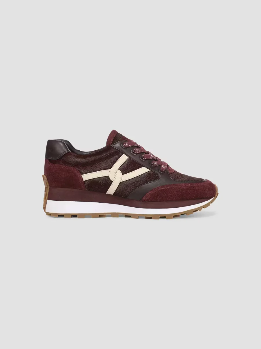 Valentina Suede, Leather & Calf-Hair Low-Top Sneakers
