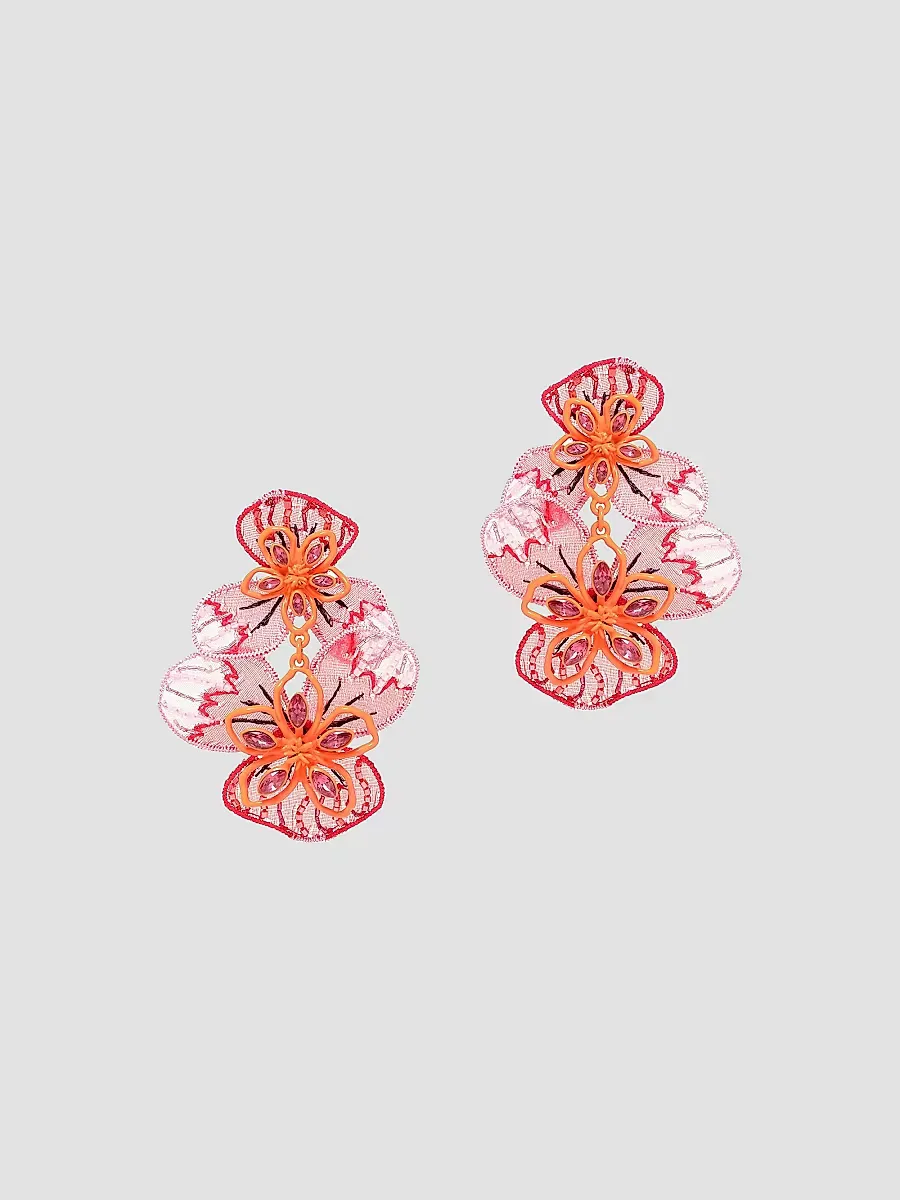 Rehana 14K-Gold-Plated & Mixed-Media Flower Drop Earrings