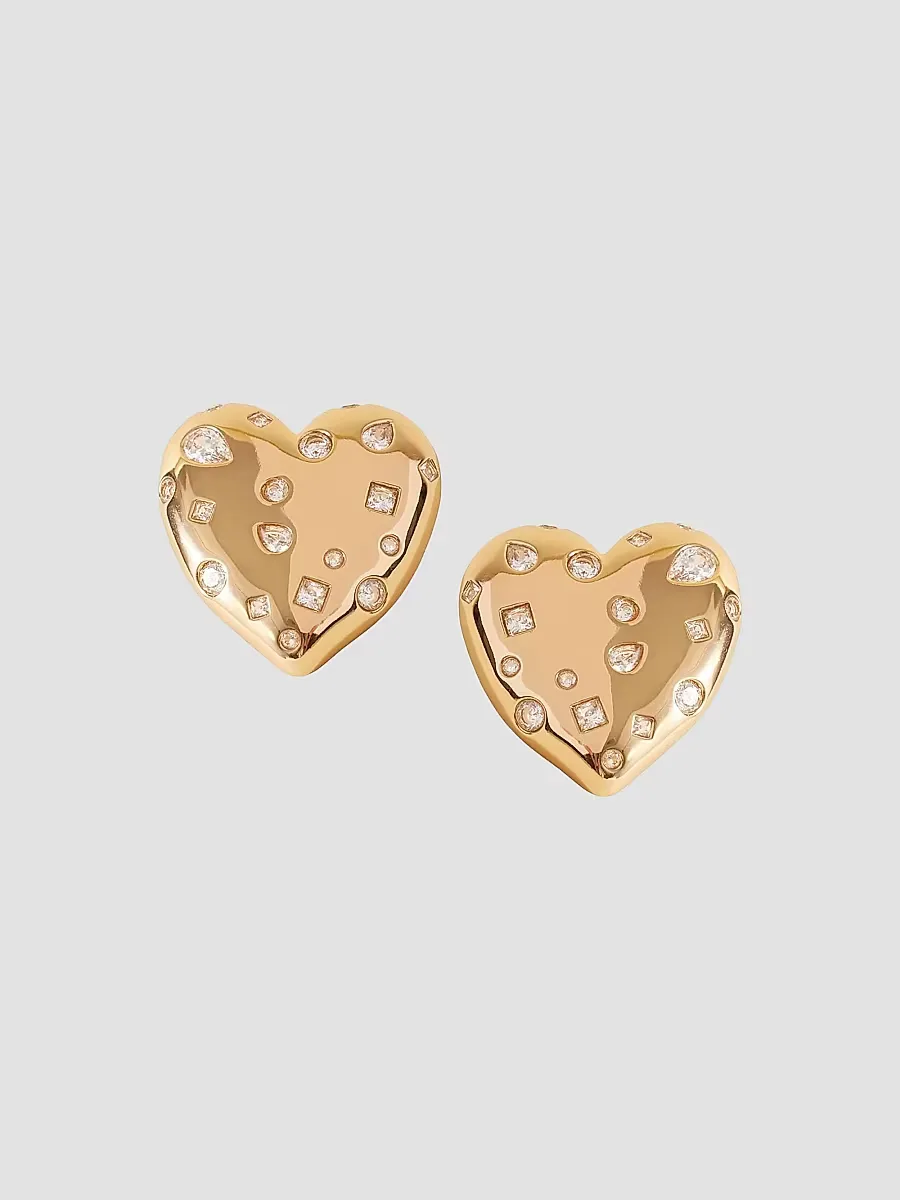 Eros 14K-Gold-Plated & Cubic Zirconia Stud Earrings