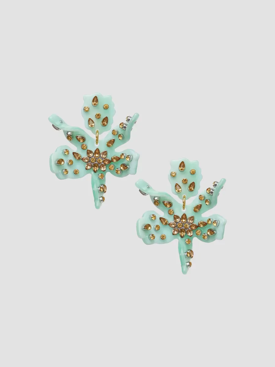 Paper Lily 14K-Gold-Plated & Crystal Earrings by Lele Sadoughi
