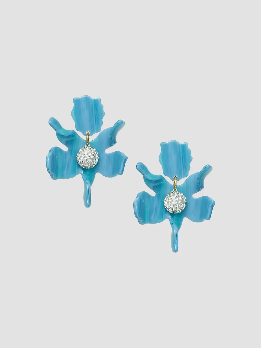 Small Crystal Lily Glass Crystal Stud Earrings by Lele Sadoughi