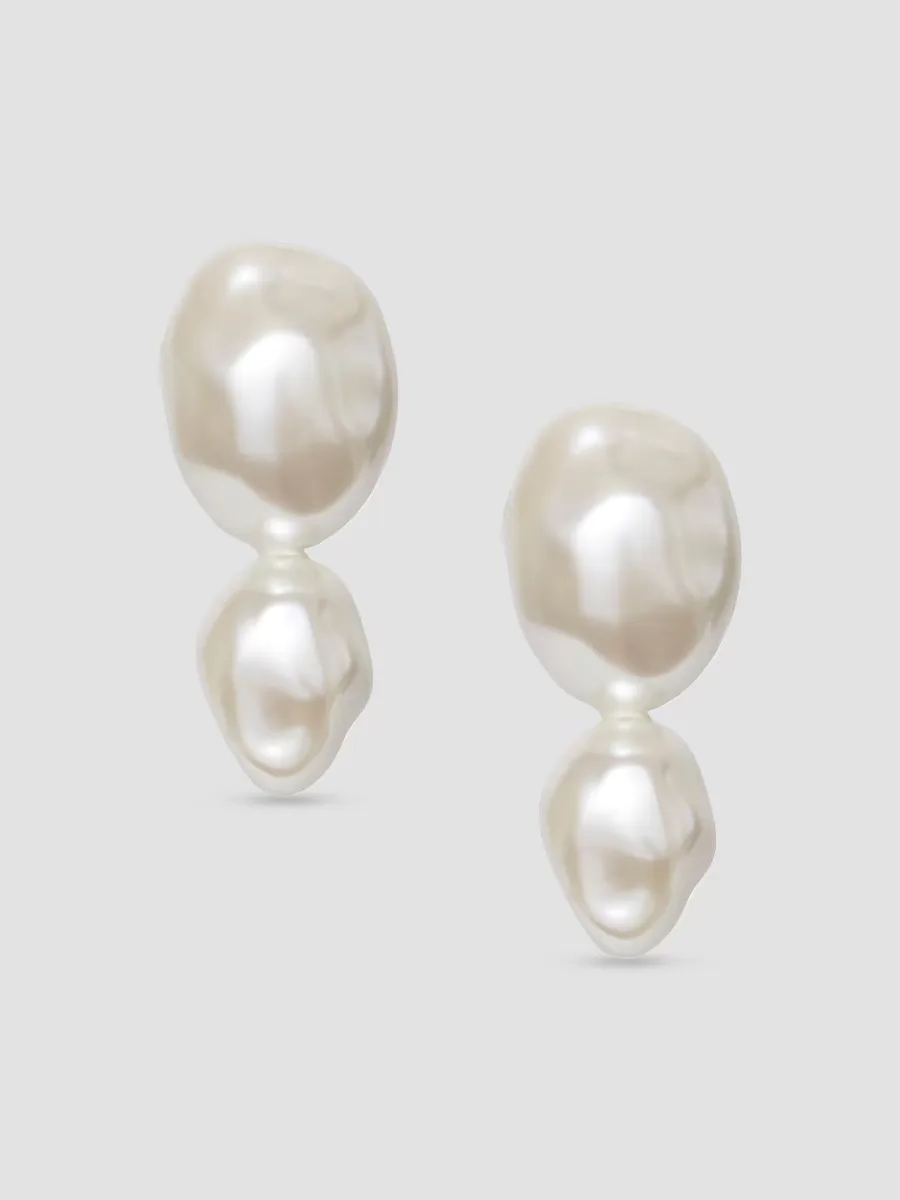 Estate Imitation Pearl Double-Drop Earrings by Lele Sadoughi