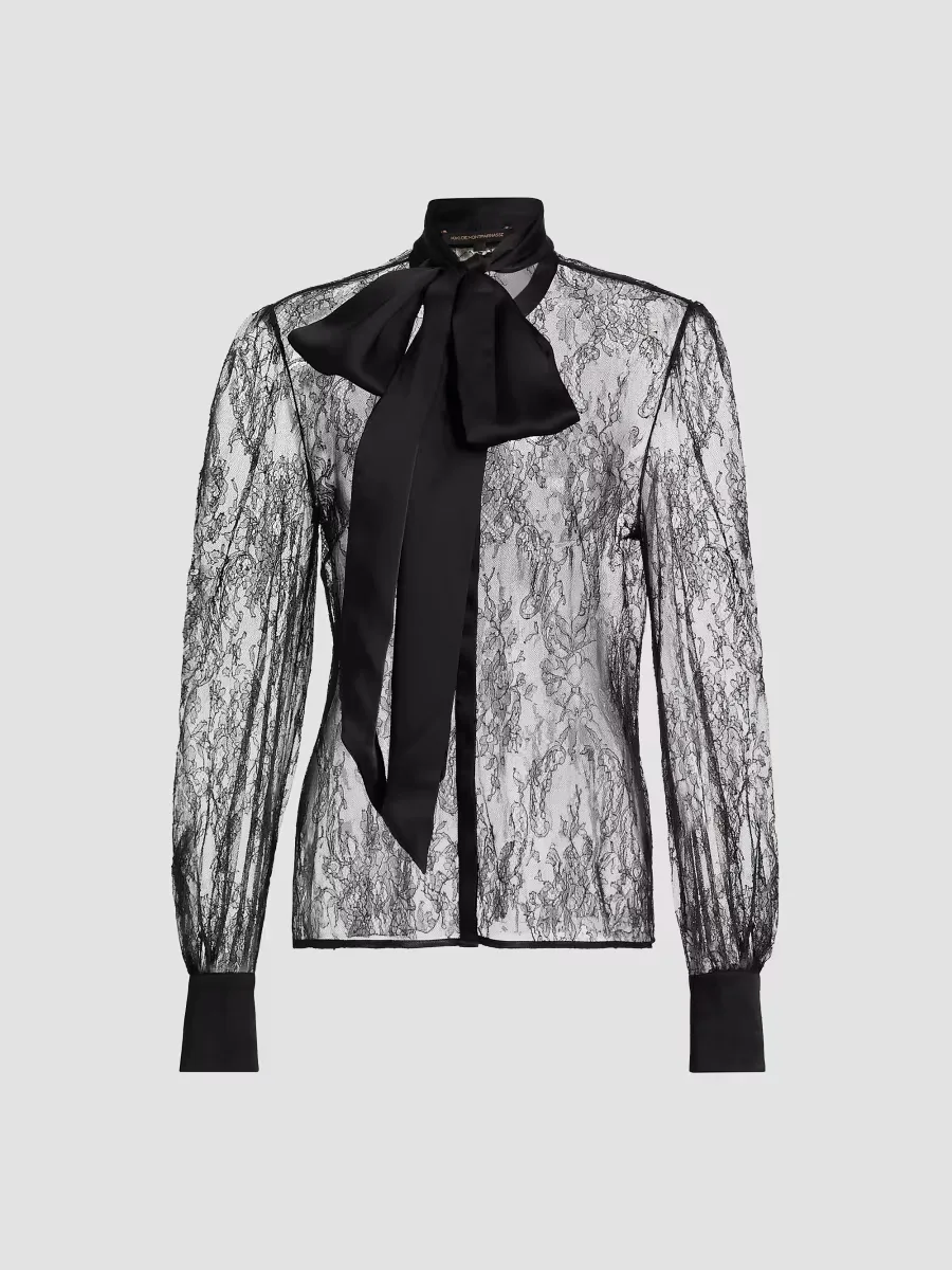 Lace Tie-Neck Blouse by Kiki de Montparnasse