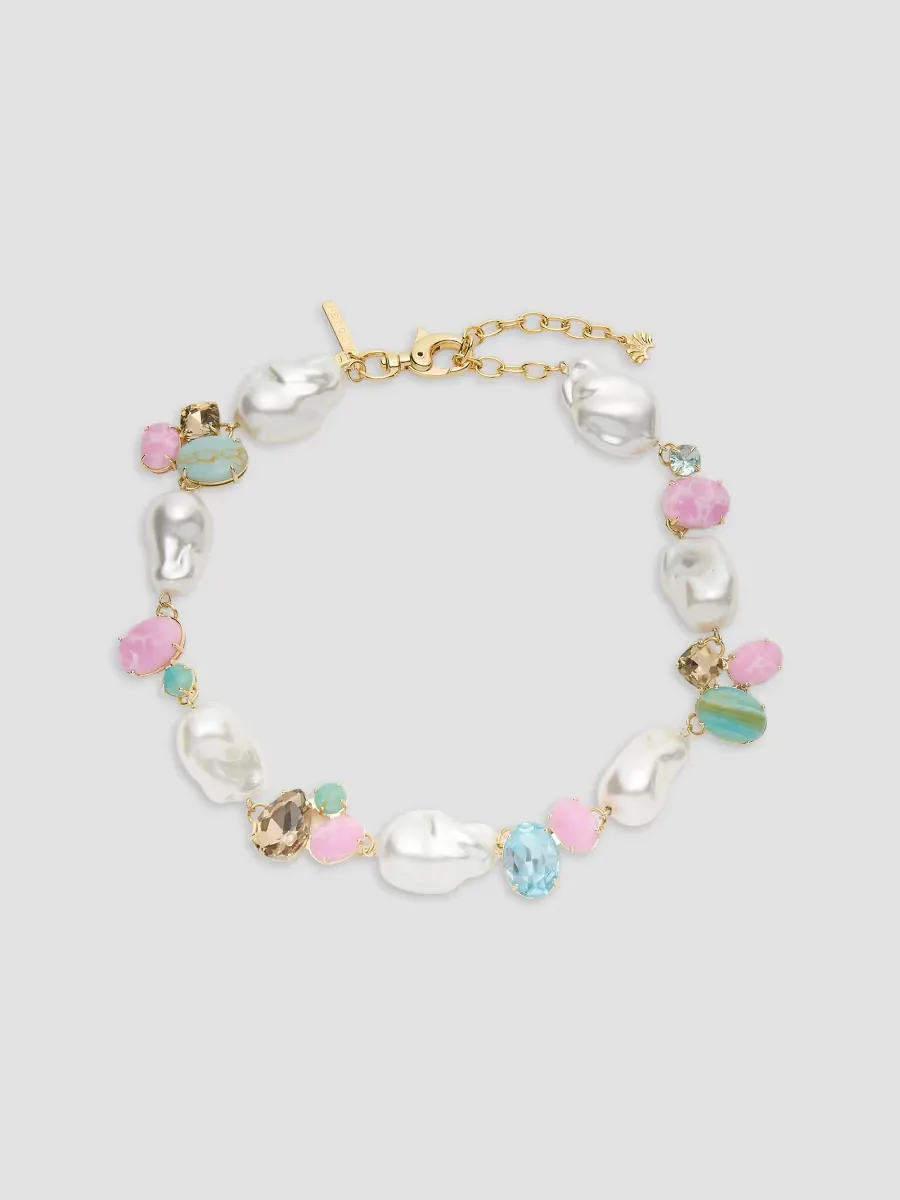 Palm Beach Worth Avenue 14K-Gold-Plated & Multi-Stone Cluster Necklace by Lele Sadoughi