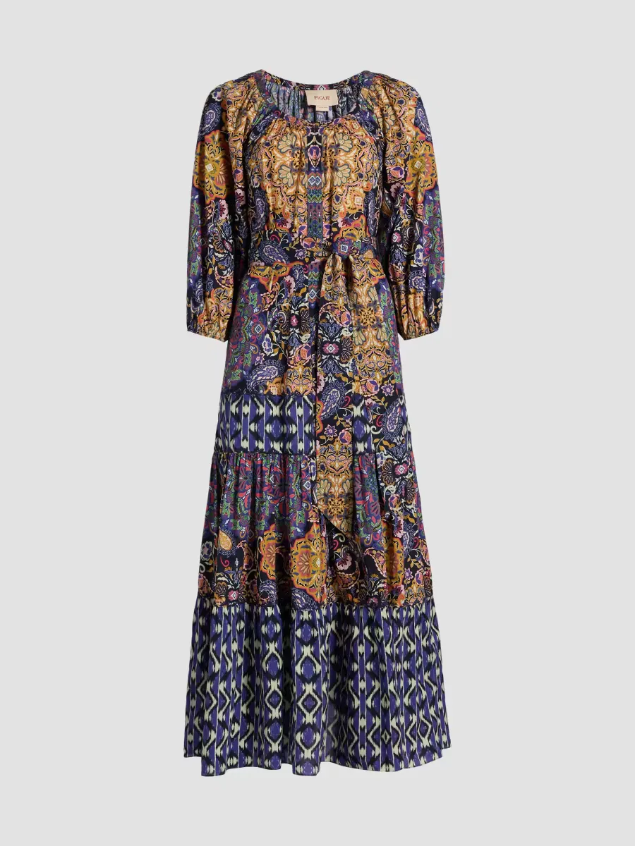 Johanna Multi-Print Cotton Maxi Dress by Figue