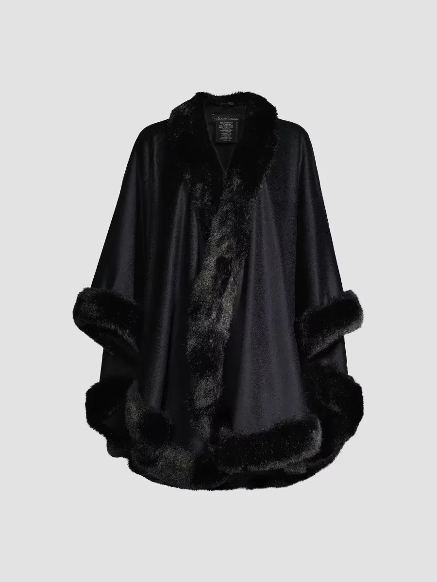 Faux Fur & Cashmere U-Cape by Sofia Cashmere