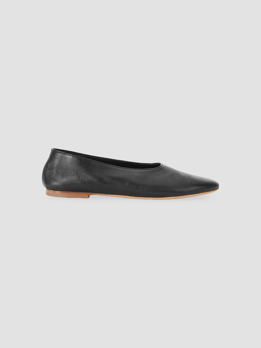 Alba Leather Ballet Flats by STAUD