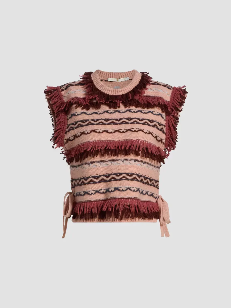 Desmond Wool Fringed Top by Marie Oliver