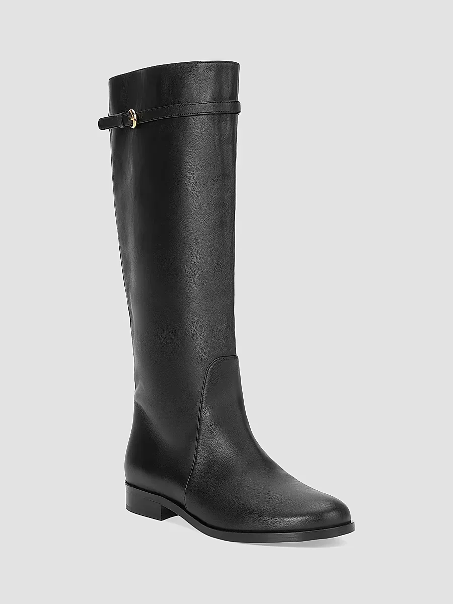 Harlow 55MM Leather Knee-High Riding Boots by STAUD