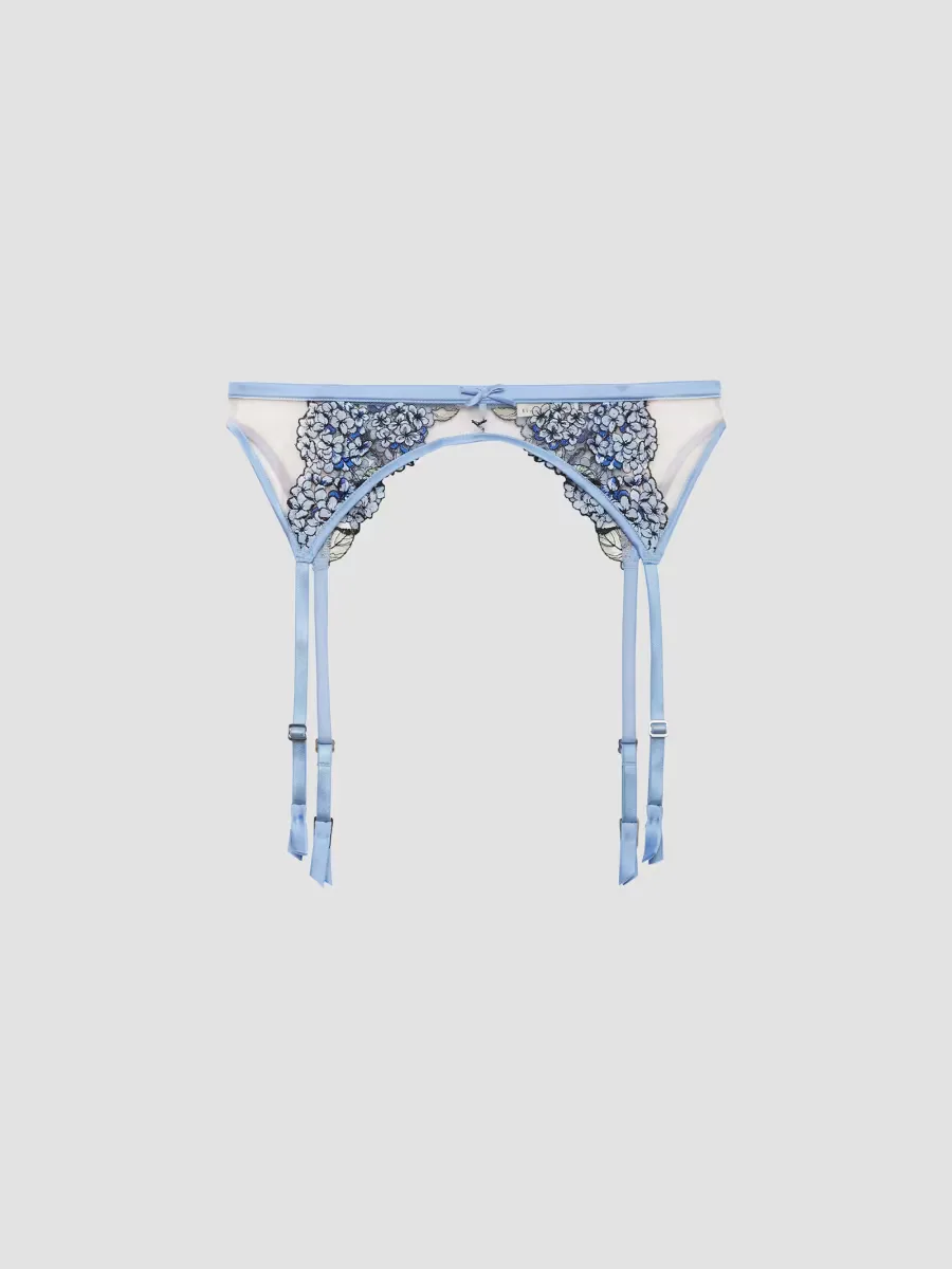Hydrangea Embroidery Garter Belt by Fleur Du Mal