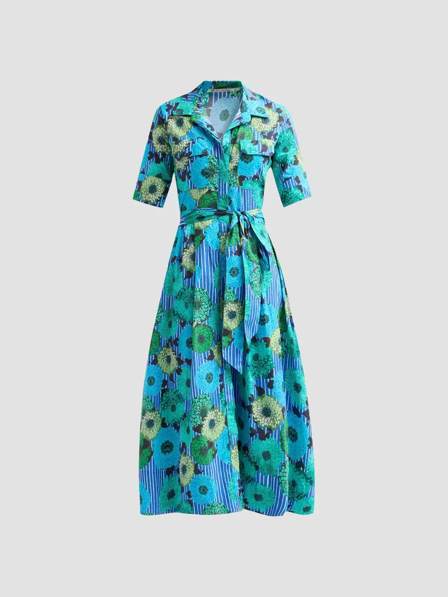 Sutton Floral Tie-Waist Midi Dress