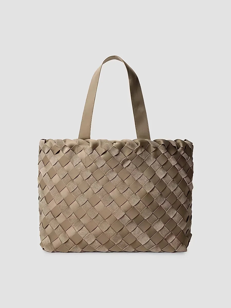 Como Medium Striped Suede Tote Bag by Naghedi
