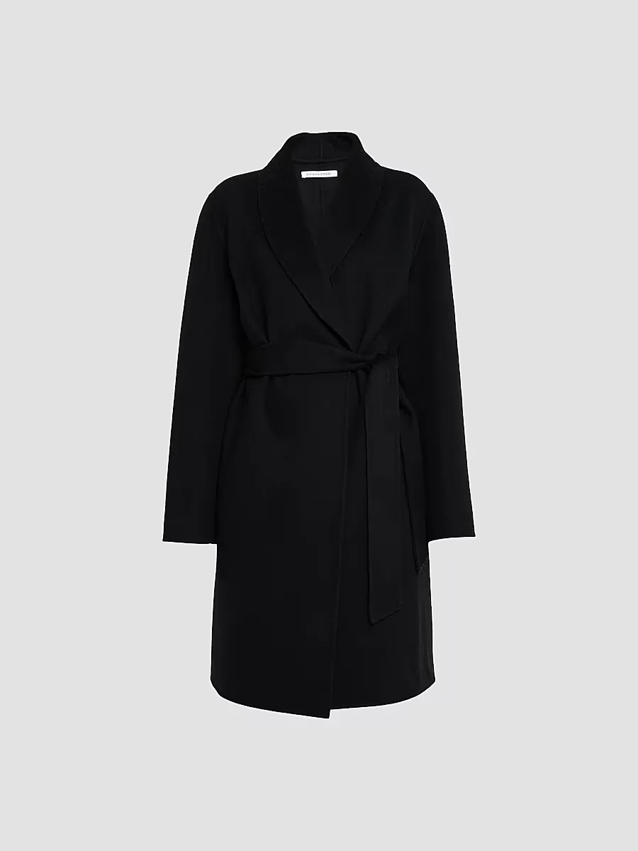 Double-Face Wool-Cashmere Wrap Coat by Sofia Cashmere
