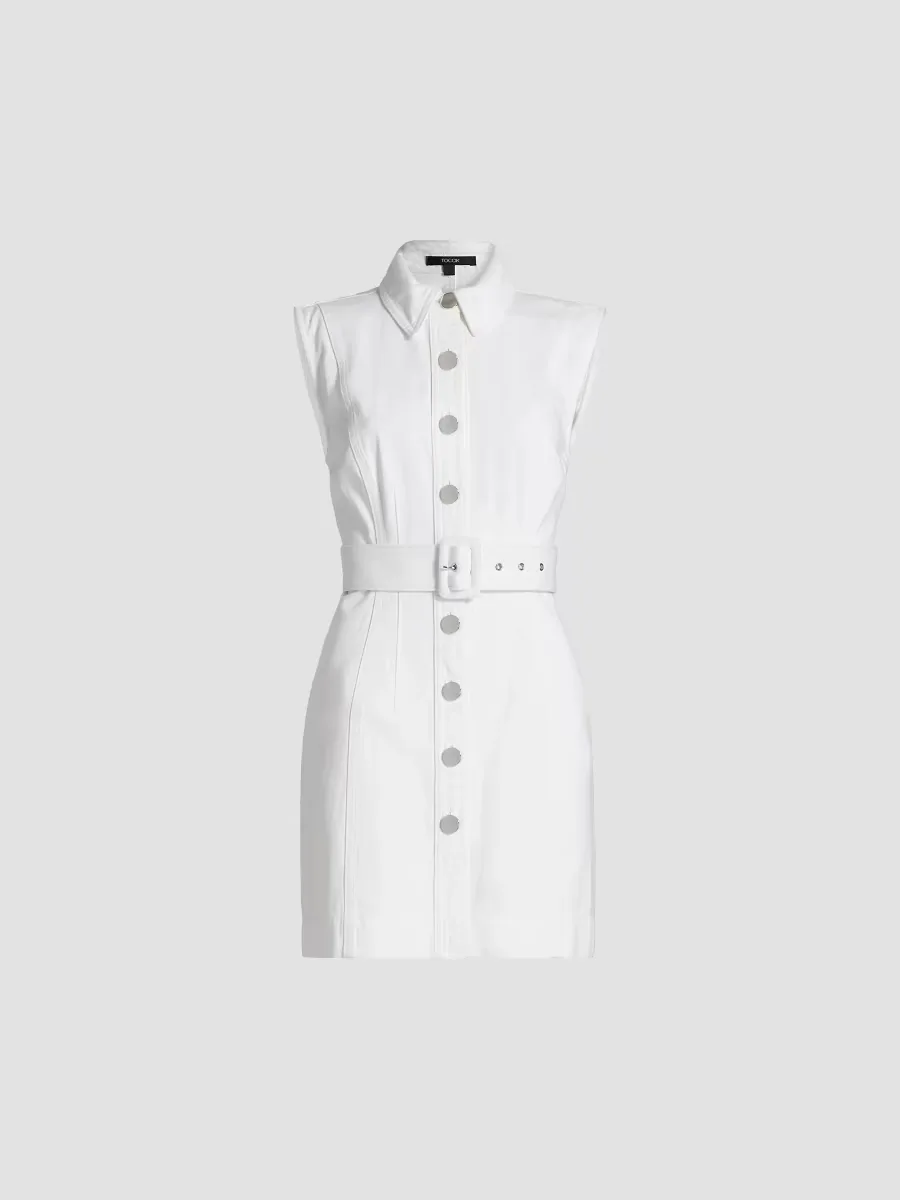 Miley Cotton Button-Front Minidress